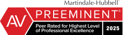 Richard Williamson of Ezer Williamson Law has been recognized by AV Preeminent Peer Rated